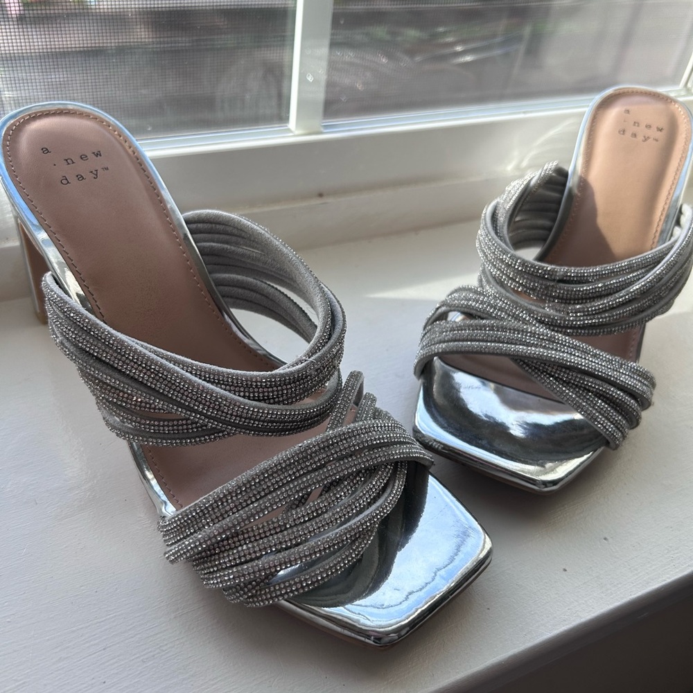 A New Day Silver Women's Heeled Sandals